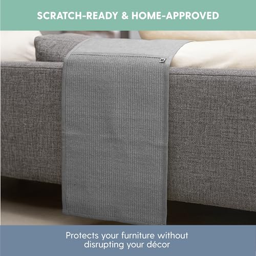Image of The Cat Ladies Cat Scratch Furniture Protector Mat - Couch Protector from Claws - Anti Scratch Furniture Protectors from Cats Scratching - Sisal Scratcher Pad - Couch Cover Carpet - Grey