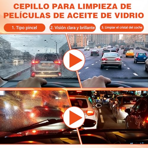 2 Stück Hand-Held Glass Emulsion Cleaner, 100g Car Windshield Oil Film Remover, Handheld Glass Oil-Film Remover, für Fenster, Spiegel und Glasoberflächen, Improves Visibility & Safe Driving