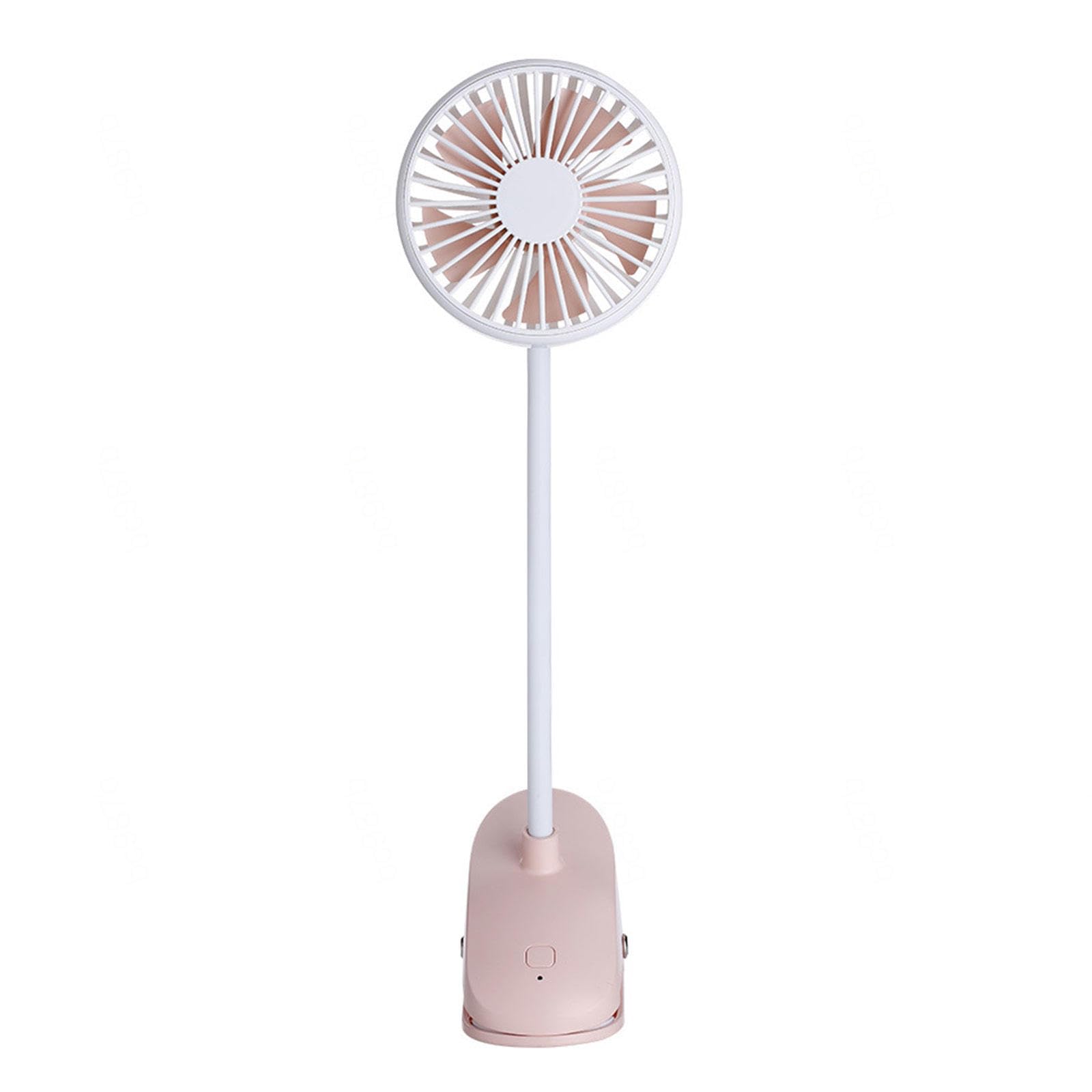 Wentylator z klipsem USB mini wentylator z elastyczną szyjką 2 prędkości świetny, zasilany bateryjnie wentylator biurkowy Wentylator do wózka dziecięcego Akumulator osobisty wentylator na plażę samochód kemping akademik łóżko do biura, różowy