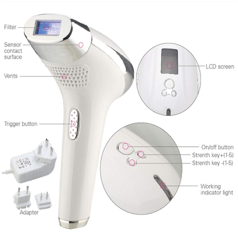ELQ Système D'épilation IPL, Épilation IPL Permanente Indolore Épilateur De Cheveux À Usage Domestique pour Femmes Et Hommes avec Écran LCD