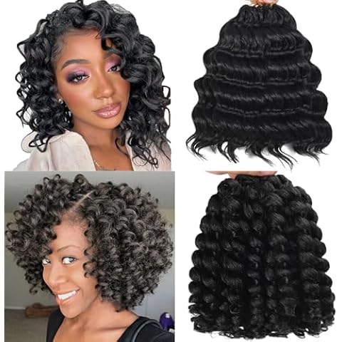10packs Curly Crochet Hair 7 Packs Ocean Wave Crochect Hair and 3Packs Jamaican Bounce Curl Crochet Braids Hair Cover