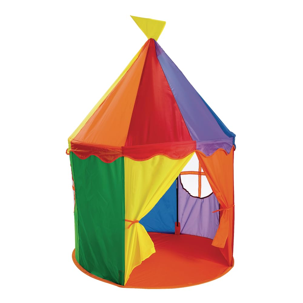 Excellerations Circus Tent - Toddler and Child Large Playhouse for Indoor and Outdoor Play and Games, 54 inches H x 40-1/2 inches Dia., Kids Toy