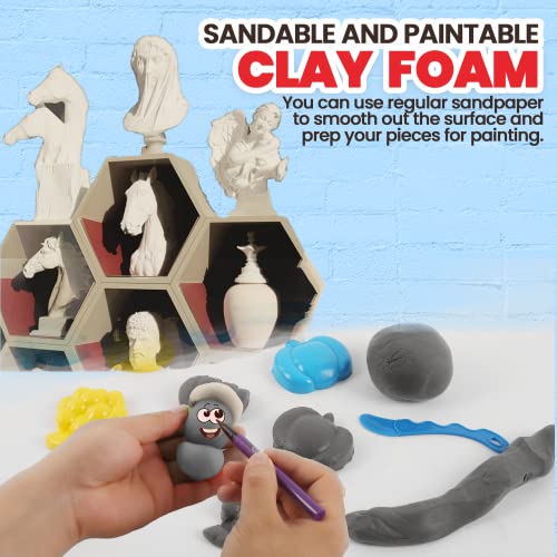 Image of 3.3 lbs Moldable Cosplay Foam Clay (Gray) - Air-Dry High Density for Intricate Designs Dries Evenly Within 24-48 Hours Sandable and Paintable