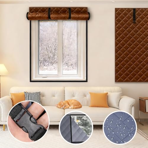 Cortina aislante para ventanas manta térmica de algodón resistente 3
