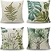 Wtisan Kissenbezug 4 Stück 45 x 45 cm Dekorative Outdoor Kissen Balkon Deko Atmungsaktiv Tropische Pflanzen Kissenbezug Werden für Sofa Wohnzimmer Garten Balkon WT03