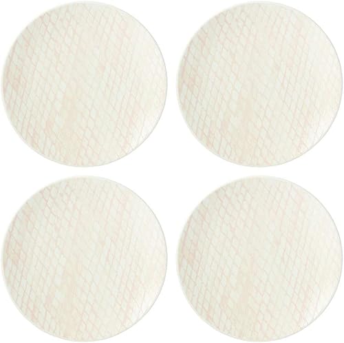 Lenox 4 platos llanos texturizados neutros de red, 6.60 libras, color azul