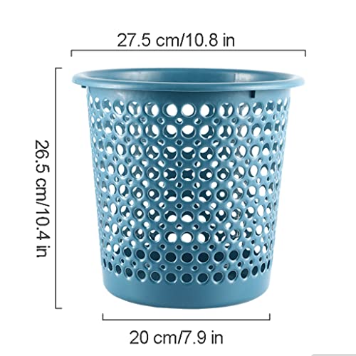 Caneca de basura de plástico redonda azul miniatura 2