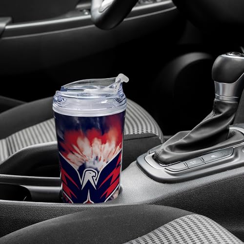 Image of Rico Industries NHL Hockey Team Color Tie Dye 24oz Metallic Acrylic Tumbler with Hinged Lid, Officially Licensed Double Wall Tumbler with Straw
