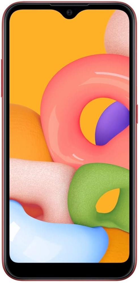 🛒 Flash Sale Samsung Galaxy A01 (16GB, 2GB RAM) 5.7 Infinity-V Display, Dual Rear Camera, Snapdragon 439, US & Global 4G LTE GSM Unlocked A015M/DS - International Mode (Red, 16GB + 64GB SD Bundle)