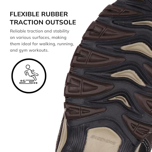 Skechers Men's Afterburn M. Fit Fashion Sneakers – Leather Upper, Memory Foam Insole, Rubber Outsole, 11 X-Wide