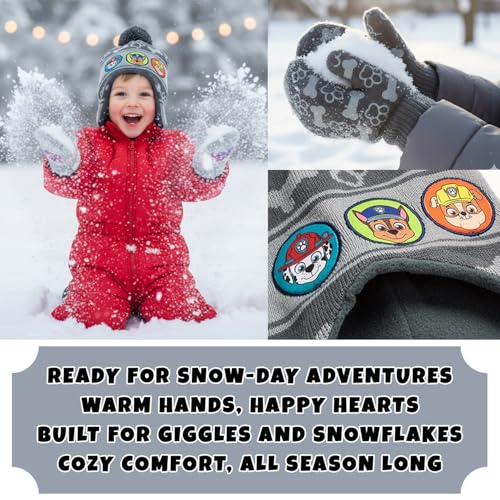 Image of Nickelodeon Boys Paw Patrol Winter Hat, 2 Pair Gloves or Mittens (Toddler /Little Boys)