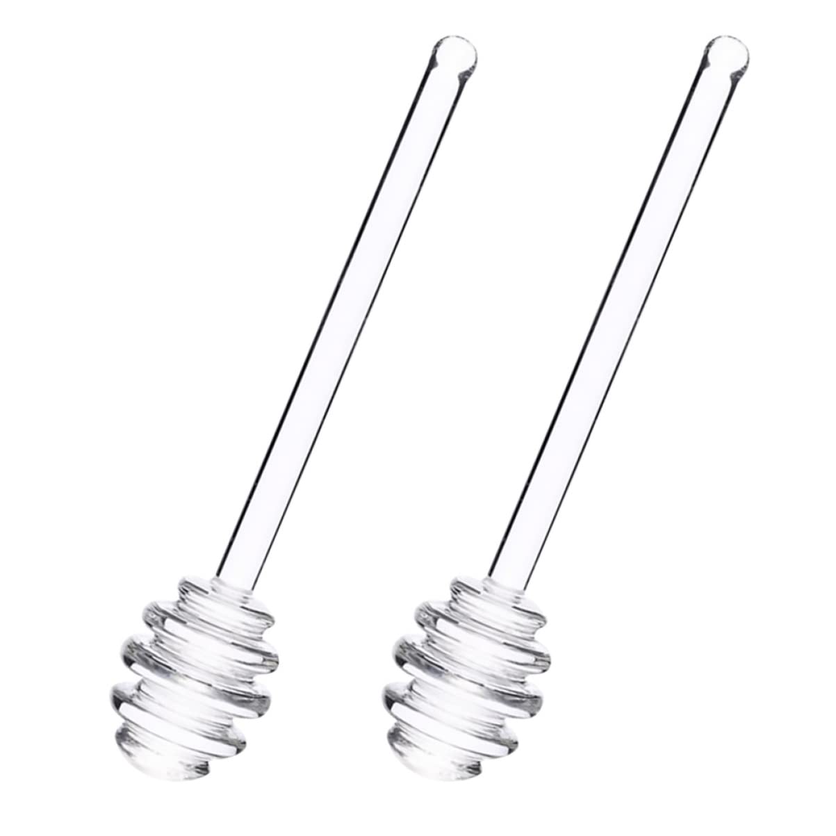 2pcs Honey Stirrer Maple Syrup Dispenser Syrup Stick Server Syrup Spoon Stick Honey Drizzle Stick Honey Wand Metal Honey Dipper Stick Jam Dipper Glass Household Honey Syrup