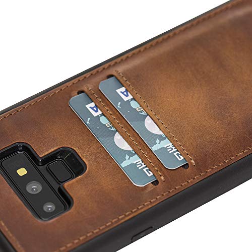 Venito Cosa Leather Wallet Case Compatible with Samsung Galaxy Note 9 (6.4inch) – Extra Secure with Padded Back Cover - Antique Brown
