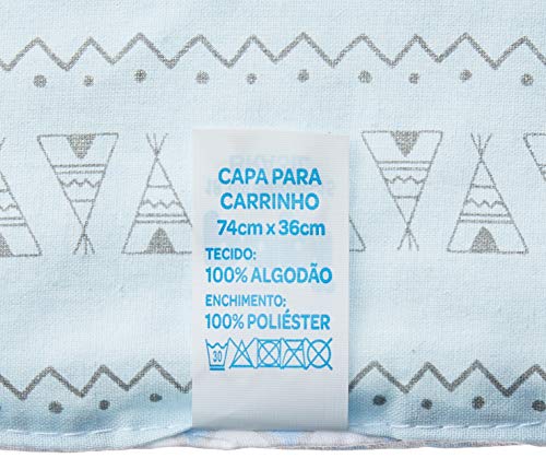 Capa Para Carrinho Papi Baby Dupla Face 74Cm X 36Cm 01 Un, Papi Textil, Azul