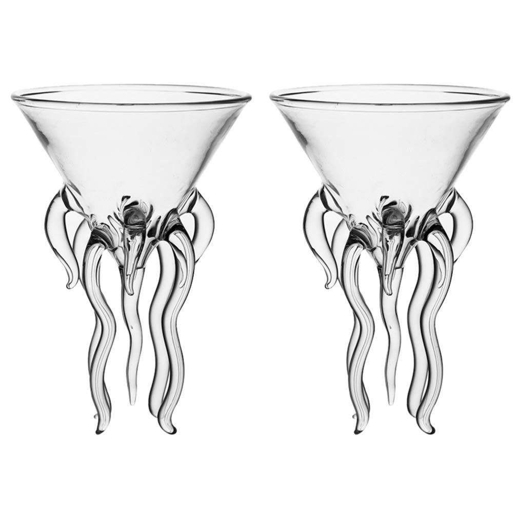 Cocktail Drinking Cup 2pcs glass mug octopus cocktail glasses martini glasses glass goblet for aperitif bar pub martini highball glasses glasses disposable glasses Glass Cups