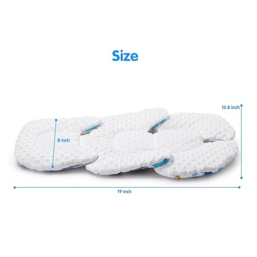 Miniatura 7 de THE KENKYO Inserto de asiento de automóvil infantil, cojín reversible 2 en 1 para asiento de automóvil, soporte para cabeza y cuerpo de asiento de