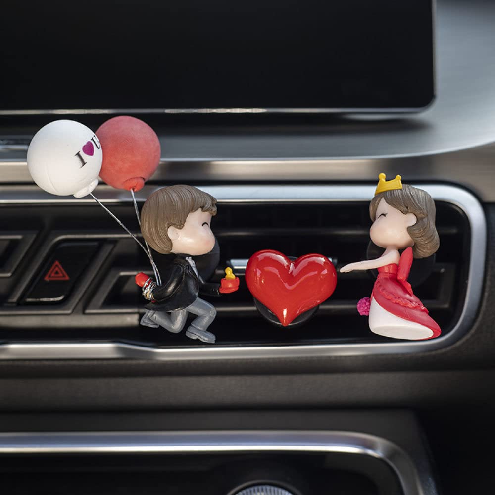 qbodp 3 Pezzi Clip Di Sfiato Per Deodorante Per Auto,Accessori Per Decorazione Della Presa D'Aria Per Auto Clip Per Coppie Cute Car Interior Decor