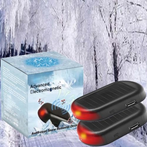 Advanced Electromagnetic Car Windshield Defroster and Deicer Black Rechargeable Snow Removal Device with Antifreeze Technology USB Powered Winter Accessory(Two Pieces)