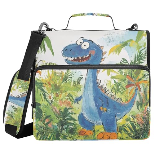 Classeur dinosaure jungle 3 anneaux avec trousse et bandoulière de transport