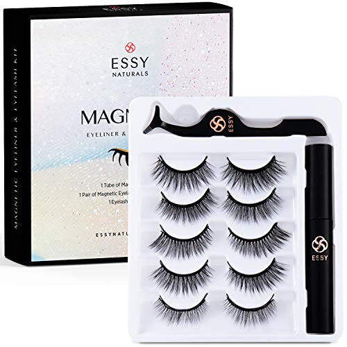 Magnetic Eyeliner and Lashes Kit, Magnetic Eyeliner for Magnetic Lashes Set, 5 Pair Reusable Lashes