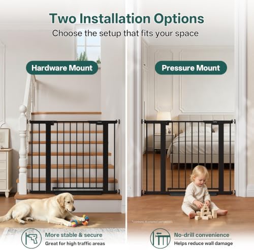 InnoTruth 27-36.6 in Wide Baby Gate for Stairs and Doorways, Black — view 6