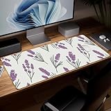 Leather Flower Desk Pad, Colorful Art Mouse Pad Large Computer Keyboard Gaming Mousepad Waterproof Desktop Protector & Cover, Decorative PU Leather Laptop Mouse Mat Home Decor 10 x 25.6 inch C171
