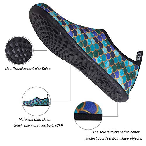 Image of WateLves Water Shoes for Womens Mens Barefoot Quick-Dry Aqua Socks for Beach Swim Surf Yoga Exercise New Translucent Color Soles
