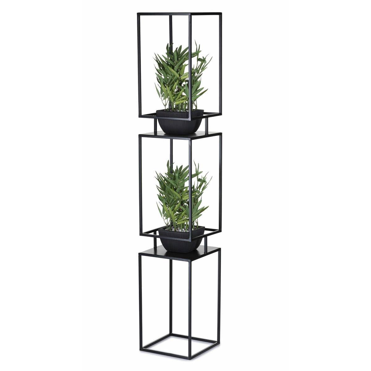 Kwietnik metalowy czarny stojak piętrowy 134 cm LOFT