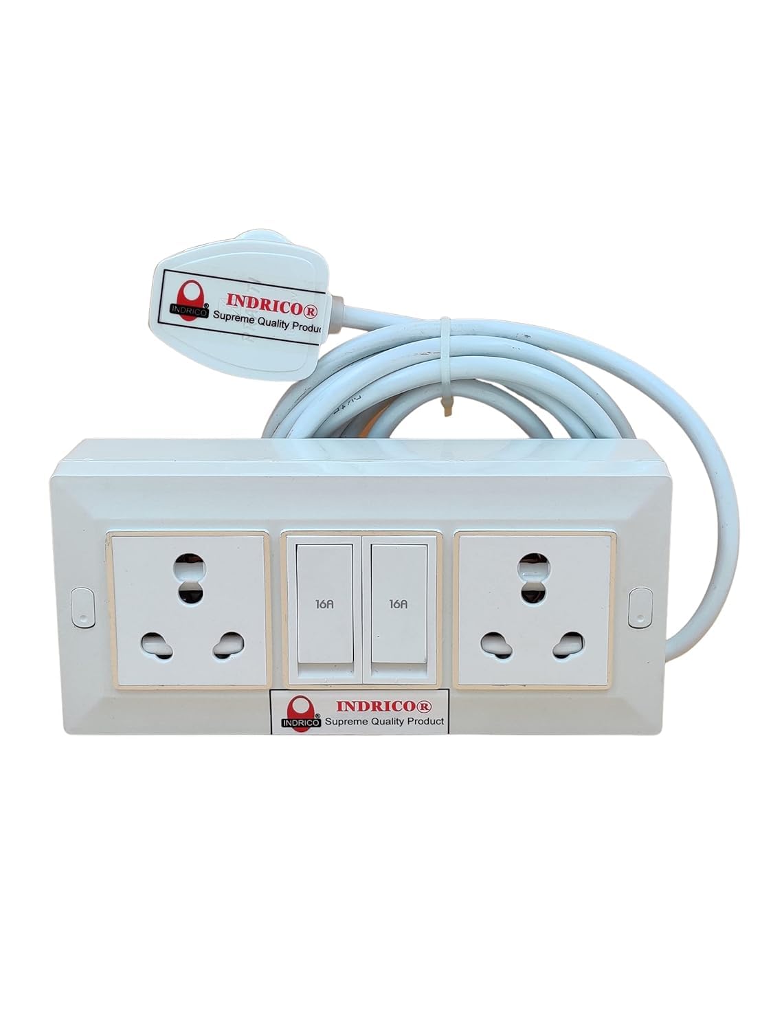 Electric Extension Switch Board - 16A/20A + 16A/20A with Individual Switches and Heavy Duty (Rating 2000W) PVC (White) (3 Meter cable)-image-24