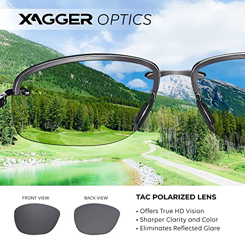 Xagger Polarized Driving Sunglasses for Men Rimless Metal Frame UV400 Protection Sun Glasses4