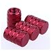 Godeson Red Car Tire Valve Stems Cap Knurling Style Tire Valve Cap from, 4 Pcs/Set, aluminum Tire Wheel Stem Air Valve Caps for 8V1 US schrader valve, Dustproof Caps