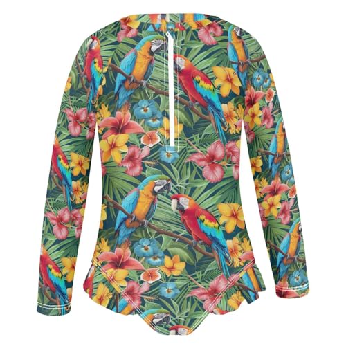 Girls One Piece Swimsuits Long Sleeve Rash Guard Bathing Suit UPF 50+ Swimwear for Toddler Kids Little Girls 3-12T2