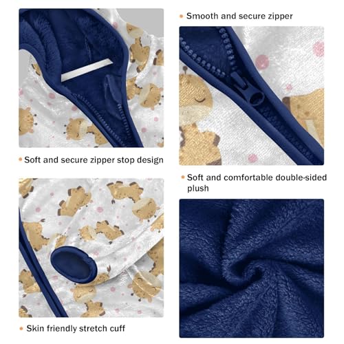 Cute Baby Giraffe Girls Fleece Jacket Girls Fall Jacket Girls Zip Up Hoodie Girls Sherpa Jacket 2-10T3