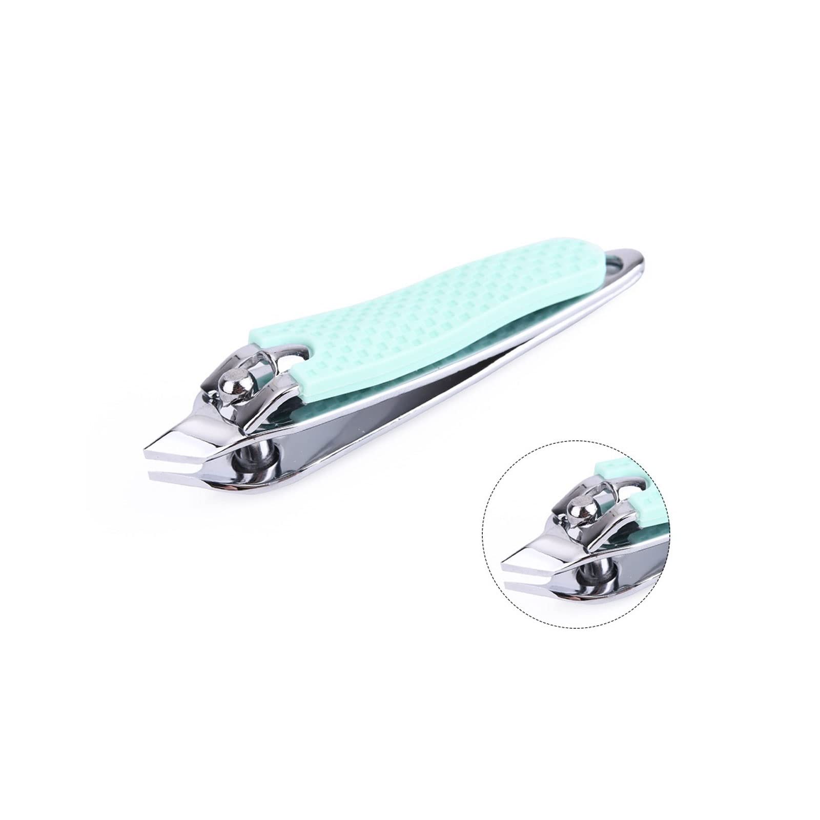 Juego de cortaúñas de 3 piezas con mango de gel de sílice, cortaúñas, cortador de uñas, herramientas de pedicura, kit de manicura profesional (verde)