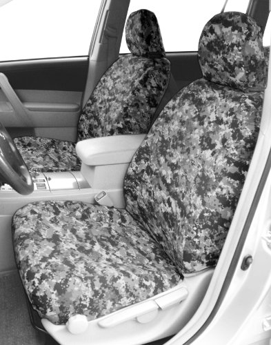 Front Buckets Seats, CalTrend Camouflage Seat Covers for 2009-2021 Dodge Ram 1500|Dodge Ram 2500|Dodge Ram 3500|Ram 1500|Ram 1500 Classic|Ram 2500|Ram 3500|Ram 4500|Ram 5500 Urban Insert and Trim