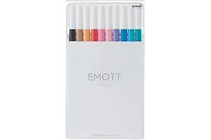 Uni EMOTT Fine Liner Pen Set #2, Fine Points, Vibrant, Colored Pens, Set of 10