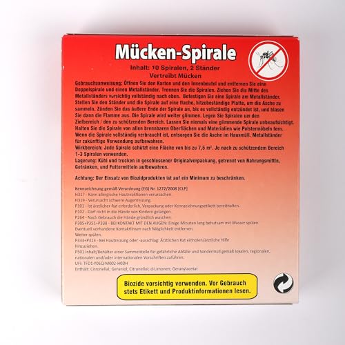 Braeco 50 Stück Insekten Spirale Anti Mücken Moskito Spirale Insektenspirale