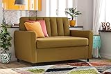 Novogratz Brittany Sleeper Sofa with Memory Foam Mattress - Twin - Mustard