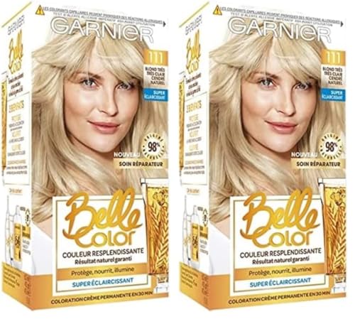 Garnier Belle Color Color de cabello N ° 111 Rubio muy muy claro Ceniza natural (Paquete de 2)
