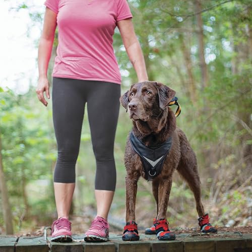 Kurgo Hundeschuhe Blaze Cross - Ganzjahres-Pfotenschutz - wasserfest, reflektierend, rutschfest - inkl. 2 Schuhe - Grau – S
