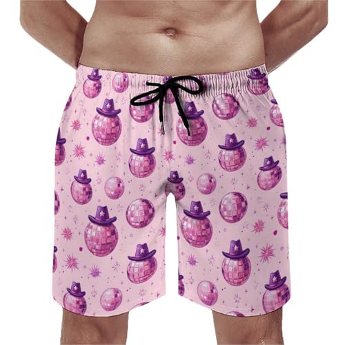 Estampado De Bola De Discoteca De Vaquera Pantalon Corto De Playa Elásticos Bañador Hombre Casuales Shorts De Baño para Surf Jogger Verano M