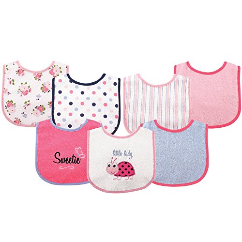 Image of Luvable Friends Baby Cotton Terry Drooler Bibs with PEVA Back, Transportation, One Size