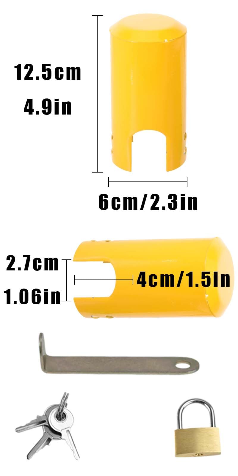 ZHYUAN Tap lock, outdoor tap with lock, tap lock, outdoor tap cover, protection against theft and vandalism, tap protective cover, for outdoor garden kitchen (yellow) - Image 2