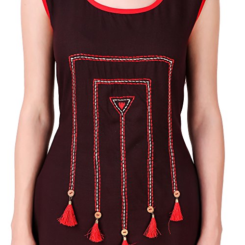 Image of Girl's /Women's Cotton Designer Tassel Kurti with Palazzo Pants Set