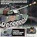 Supdex 1:18 Remote Control Tank, 2.4G Metal German Leopard II RC Tank That Shoot BBS, Army Model Toy with Smoke, Sound,Lights and Recoil, Military RC Vehicle for Adults and Kids 6+Year Old