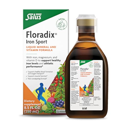 Floradix Iron Sport Liquid Mineral & Vitamin Formula - Daily Nutrition & Energy Support* - Sports Nutrition with Iron B Vitamins & More - Vegan & Non-GMO - 8.5 fl oz