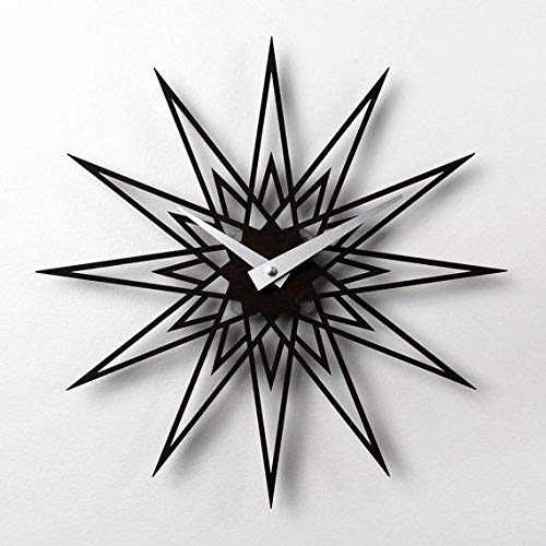 LASAANIDesigner Stylish ACP Waterproof Wall Clock for Living Room | Clock for Bedroom | Clock for Gift (Glossy Black),ROMAN0155 (Glossy White), ROMAN0128
