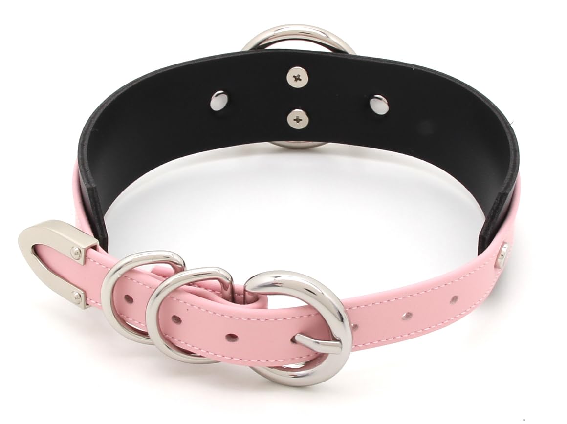 Gargantilla de Cuero Sintético O-Ring Collar para Mujer