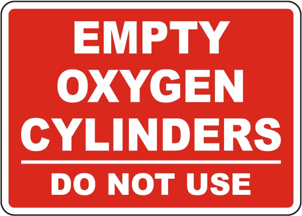 Empty Oxygen Cylinders Sign | Waterproof Sticker (B0CK6LZCQS) Amazon Price History, Amazon Price Tracker