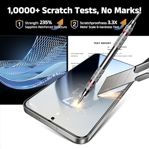 Image of EZ-GLAZ-4 Pack for Samsung Galaxy S25 Plus / S24 Plus Privacy Screen Protector [6.7 inch], Fingerprint Unlock, 9H Tempered Glass, Scratch Resistant, with Installation Box, Bubble-Free, HD Clear, Case Friendly